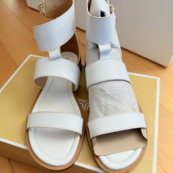 Michael Kors White leather ankle strap sandals - NBW - Picture 1 of 4
